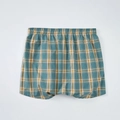 Boxer da uomo in tessuto a quadretti blu e gialli con elastico in vita e vestibilità comoda - M / Plaid Blu Arancione