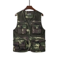 Men's outdoor camouflage vest with multi-pockets and breathable mesh for fishing and photography - L / Green Floral
