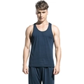 Donkerblauwe modal tanktop en shorts set voor heren, comfortabel en sportief design - M / Donkerblauw