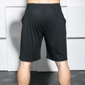 Men's loose athletic shorts in classic black color with elastic waistband and back view - M / Black