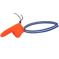 Heren string in helder oranje met blauw gestreepte elastische tailleband en metalen gesp - M / Oranje