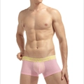 Boxer homme en mesh respirant rose avec une ceinture élastique jaune contrastante - M / Rose