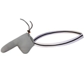 Detail view of grey men's thong featuring striped elastic waistband and adjustable drawstring - M / Gray