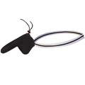 Detailweergave van sexy heren string in zwart met gestreepte elastische tailleband - M / Zwart