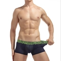 Boxer uomo blu scuro ad asciugatura rapida con mesh e elastico in vita verde - M / Blu scuro