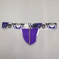 Jockstrap homme en soie glacée violette avec couture jaune et ceinture imprimée - M / Violet