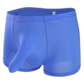 Bóxer de seda de hielo para hombre con bolsa en malla transpirable azul real - M / Azul