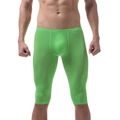 Bóxer de hombre verde brillante en seda de hielo, transpirable con diseño en U-convexo - M / Verde