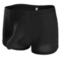 Calzoncillos bóxer de seda de hielo negra para hombre con diseño de trompa - M / Negro