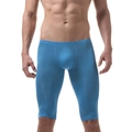 Bóxer deportivo de seda de hielo azul real para hombre con alta elasticidad y bolsa en U - M / Azul