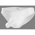 White men's sexy briefs with 3D pouch design and high elastic knitted fabric - M / White