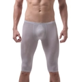 Men's ice silk stretch shorts in silver grey finish with breathable slim fit design - M / Gray