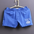 Caleçon ample bleu clair pour homme avec imprimé June Happy et motif moustache - M / Bleu