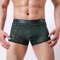 Boxer homme en maille vert foncé avec motif Love et large ceinture élastique - M / Vert Militaire