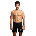 Men's black mesh sports shorts with number 20 print and white side stripes for gym - M / Black