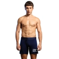 Men's navy blue double-layer mesh sports shorts with white stripes and number 20 print - M / Dark Blue