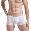Bóxer fino de hombre blanco en malla con estampados de labios y letras LOVE - M / Blanco