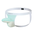 Men's breathable mesh jockstrap with wide elastic waistband and front contour pouch - S / Sky Blue