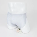 Herren Mesh Boxershorts transparent in Hellviolett aus Seidenstoff am Model - S / Weiß