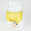 Transparente Herren-Boxershorts aus Mesh in leuchtendem Gelb mit U-Pouch und niedriger Taille - S / Gelb
