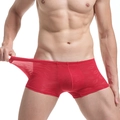 Bóxer rojo para hombre con estampados de corazones y tela elástica motivo Love - M / Rojo