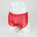 Rote atmungsaktive Mesh-Boxershorts für Herren mit elastischem Bund am Modell - S / Rot