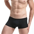 Bóxer negro para hombre con estampado de labios y cintura elástica sin costuras - M / Negro