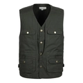 Gilet cargo da uomo verde scuro con tasche multiple, scollo a V per attività all'aperto - XL / Verde scuro