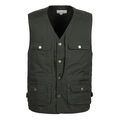 Gilet de travail pour homme en vert foncé avec multi-poches et texture en toile - XL / vert foncé