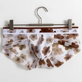Calzoncillos finos para hombre en malla blanca translúcida con estampados florales - M / café