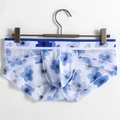 Bóxer de malla transpirable para hombre con estampado floral azul y cintura elástica - M / Floral Azul