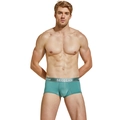 Men's mint green low-rise boxer briefs with grey elastic waistband and U-convex design - M / Turquoise