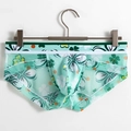 Boxer homme en maille respirante vert menthe avec imprimés trèfles et ceinture élastique large - M / Vert clair