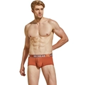 Boxer tricoté pour hommes orange à taille basse avec ceinture élastique blanche - M / Bordeaux