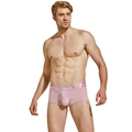 Boxer tricoté pour homme en rose avec large ceinture élastique à logo sur mannequin - M / Rose Fruit