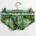 Boxer homme en maille fine avec imprimé floral vert et taille élastique souple - M / Vert foncé