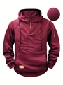Primer plano de la textura de la sudadera granate con etiqueta de logo de cuero - S / Burdeos