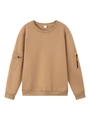 Felpa da uomo color kaki a maniche lunghe con tasche funzionali sulle maniche e zip - S / Cachi