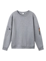 Felpa grigio chiaro da uomo con tasca tattica con zip e tirante della cerniera arancione - S / Grigio chiaro