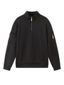 Sudadera negra con cuello alto y media cremallera con detalles en verde neón - S / Negro