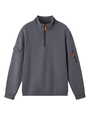 Sudadera entallada gris para hombre con cuello alto y bolsillos con cremallera en brazo - S / gris oscuro