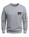 Close-up of Ghana 2026 print and sleeve zipper pocket on grey crewneck sweatshirt - S / Light Gray