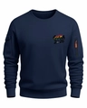 Detailed view of the functional arm pockets and the GHANA 2026 logo on the navy sweatshirt - S / Navy Blue