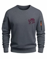 Detail of dark grey sweatshirt featuring zippered sleeve pocket and Qatar 2026 print - S / Dark Gray