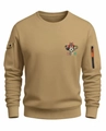 Detail of 2026 soccer print and utility zipper pocket on khaki men sweatshirt - S / Khaki
