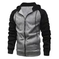 Détail de la doublure polaire épaisse et des coutures contrastées du sweat à capuche - S / gris foncé