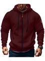 Men's dark red zip-up hoodie with sleeve zipper pocket and ribbed cuffs in a sporty fit - S / Burgundy
