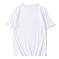 Standard fit men's white crew neck T-shirt made of 220G combed cotton flat lay view - S / White