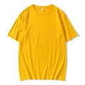 Bright yellow 220g combed cotton short sleeve T-shirt with a loose fit and crew neck - S / Yellow