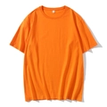 Detailed flat lay of bright orange 220G combed cotton crew neck t-shirt for men - S / Orange